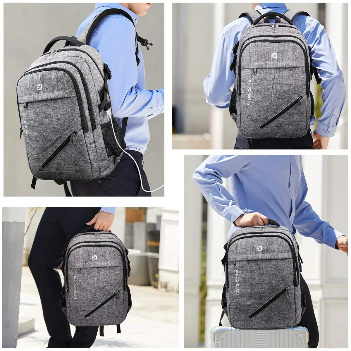 Large Laptop Backpack 17.3 inch Durable Waterproof Travel College Backpack Bookbag for Men & Women Business Backpack with USB Ch