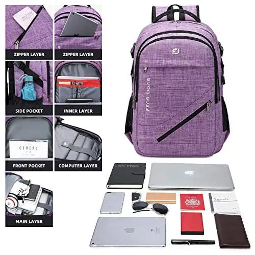 Large Laptop Backpack 17.3 inch Waterproof Travel College Backpack Bookbag,Crossbody Sling Bags for Men & Women
