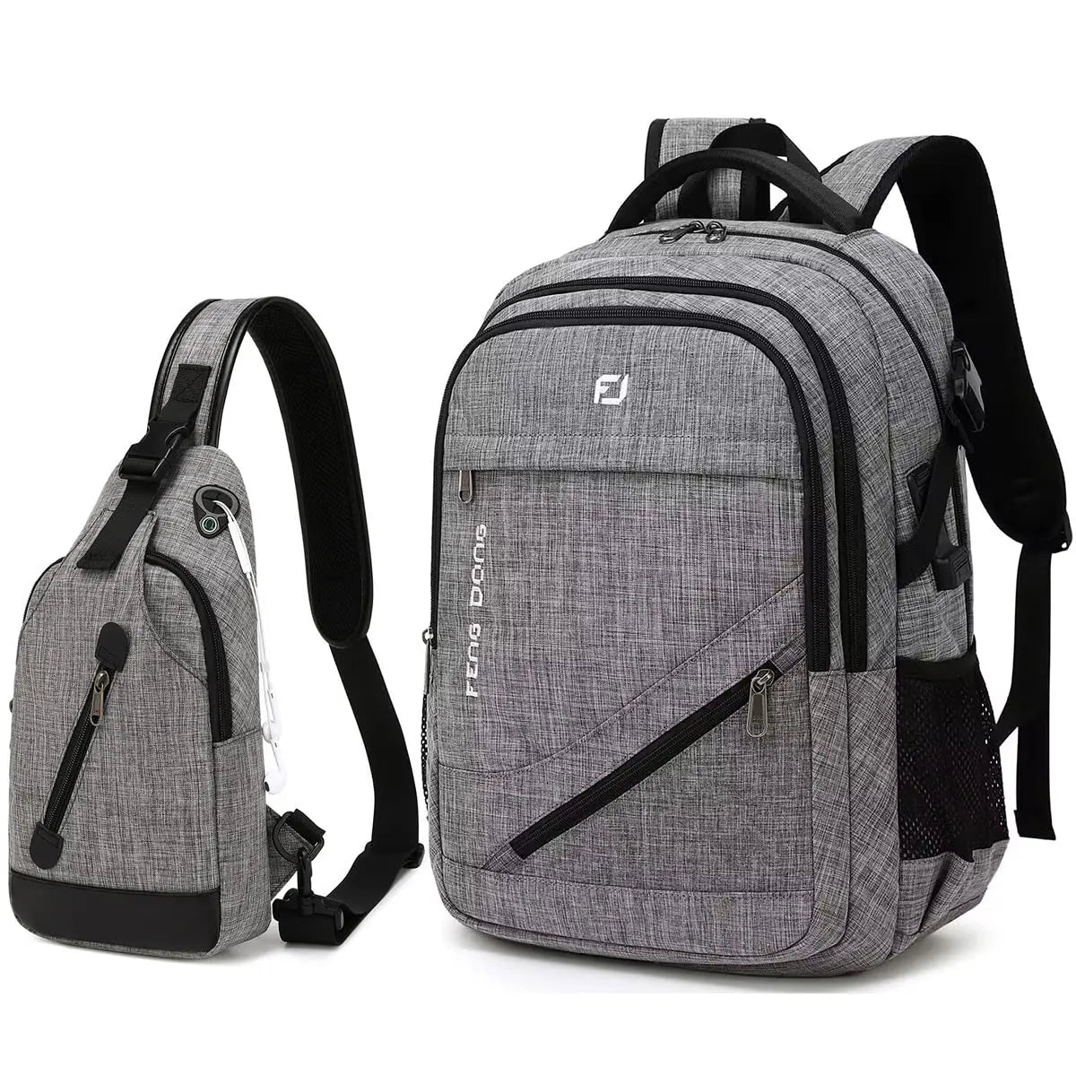 Large Laptop Backpack 17.3 inch Waterproof Travel College Backpack Bookbag,Crossbody Sling Bags for Men & Women