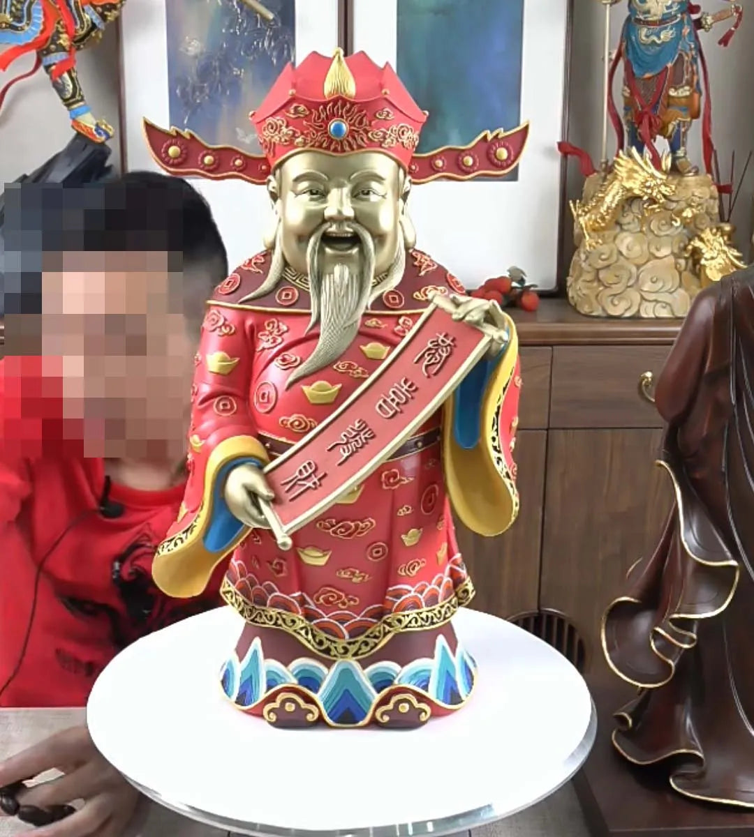 Large Limited edition TOP grade GOOD LUCK Royal CAI SHEN YE God of wealth MONEY BUDDHA brass statue HOME company business