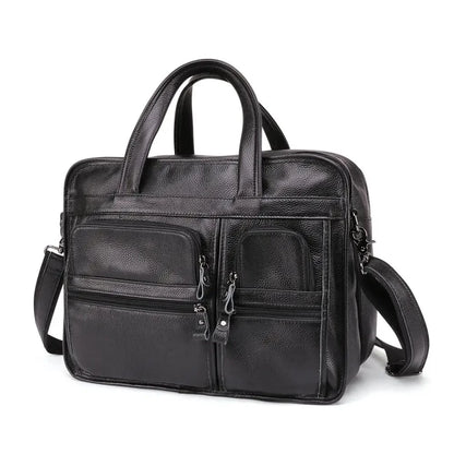 Large Men Genuine Handbags Male Business Office Laptop Men's Leather Travel Shoulder Brand Design Messneger Bag