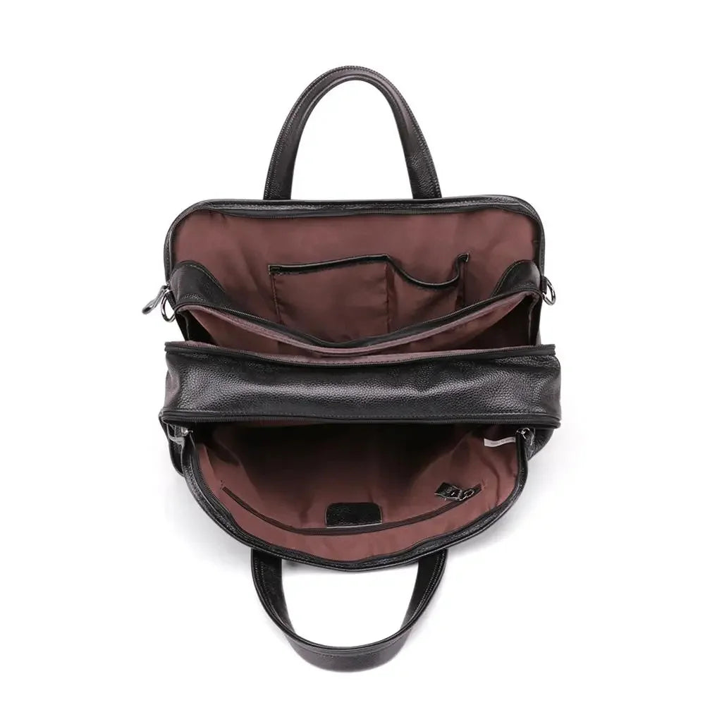 Large Men Genuine Handbags Male Business Office Laptop Men's Leather Travel Shoulder Brand Design Messneger Bag