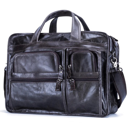 Large Men Genuine Handbags Male Business Office Laptop Men's Leather Travel Shoulder Brand Design Messneger Bag