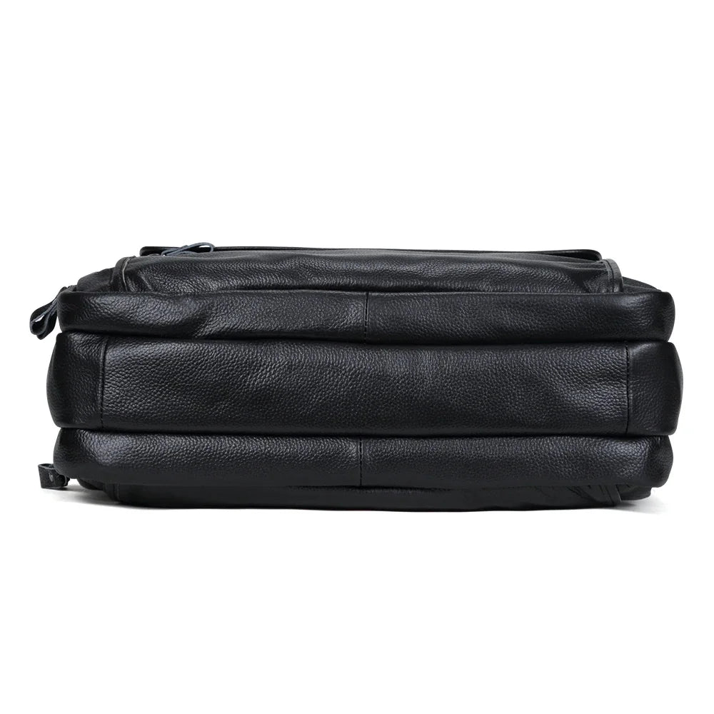 Large Men Handbgs Male Genuine Leather Travel Brifcases Men's 15.6 Inch Laptop Shoulder Business A4 Bag