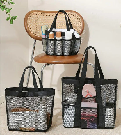 Large Mesh Dive Tote Bag with Separated Inner Compartment,Portable Shower  with Durable Handle