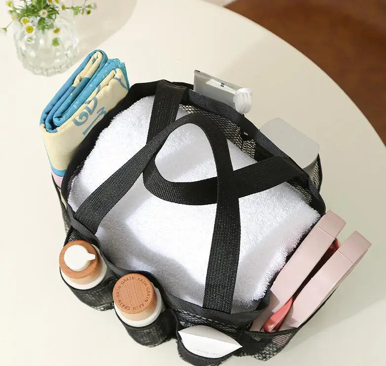 Large Mesh Dive Tote Bag with Separated Inner Compartment,Portable Shower  with Durable Handle