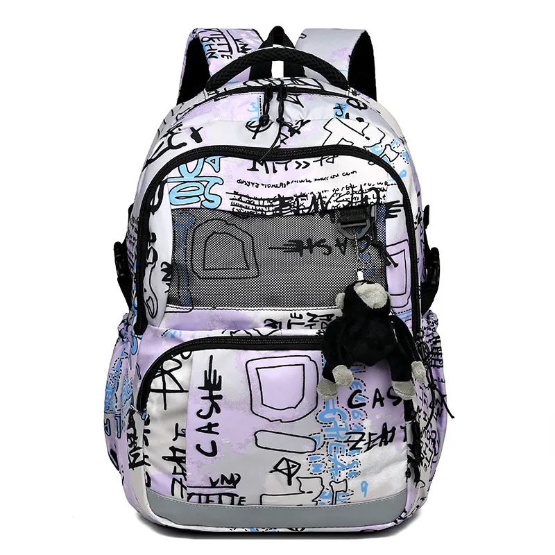 Large School Bags for Teenagers Boys Travel Backpack Schoolbags Graffiti Rucksack Laptop Bagpacks Cute Book Bags Mochila Escolar