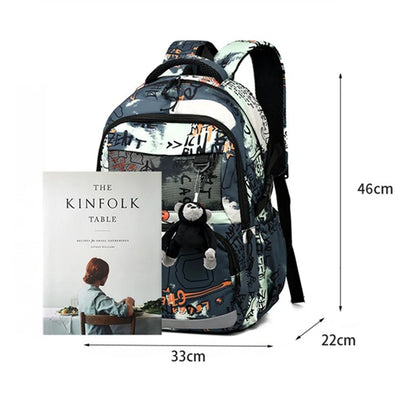 Large School Bags for Teenagers Boys Travel Backpack Schoolbags Graffiti Rucksack Laptop Bagpacks Cute Book Bags Mochila Escolar