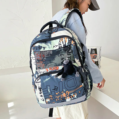 Large School Bags for Teenagers Boys Travel Backpack Schoolbags Graffiti Rucksack Laptop Bagpacks Cute Book Bags Mochila Escolar