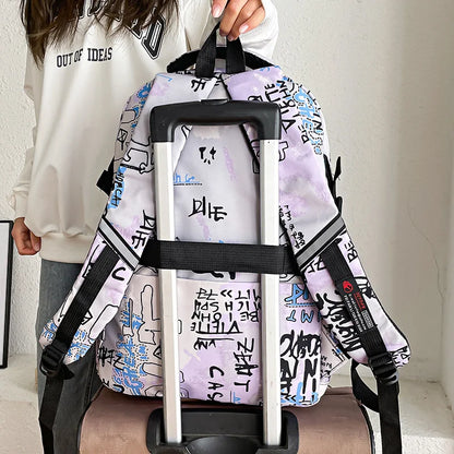 Large School Bags for Teenagers Boys Travel Backpack Schoolbags Graffiti Rucksack Laptop Bagpacks Cute Book Bags Mochila Escolar