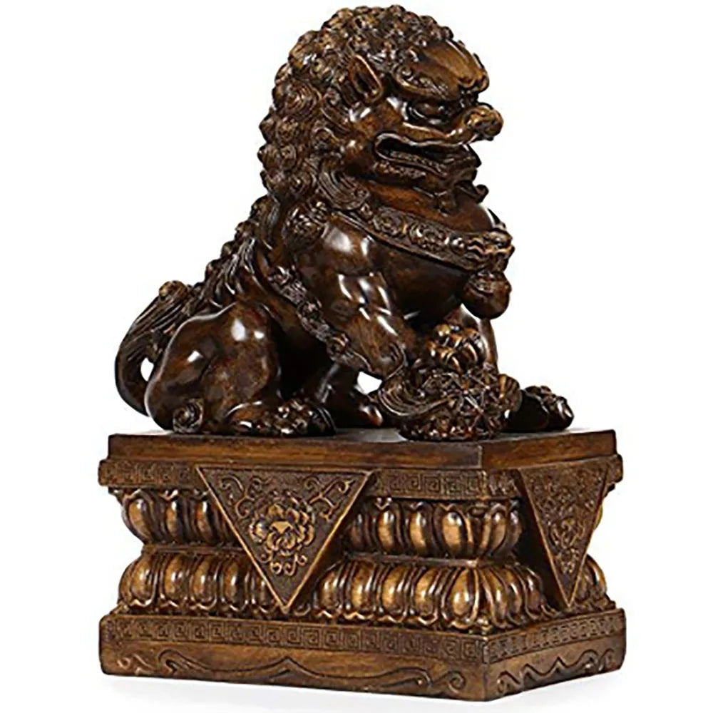 Large Size Wealth Porsperity Pair of Fu Foo Dogs Guardian Lion Statues Best Housewarming Congratulatory Gift Feng Shui Décor