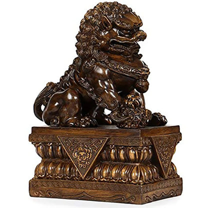 Large Size Wealth Porsperity Pair of Fu Foo Dogs Guardian Lion Statues Best Housewarming Congratulatory Gift Feng Shui Décor