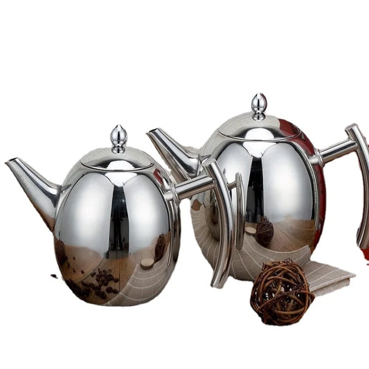 Large Stainless Steel Teapot with Filter and Electromagnetic Oven Use Hotel and Restaurant Stainless Steel Teapot with Filter