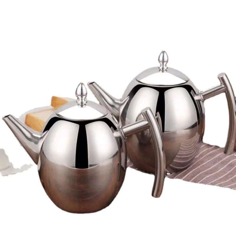Large Stainless Steel Teapot with Filter and Electromagnetic Oven Use Hotel and Restaurant Stainless Steel Teapot with Filter