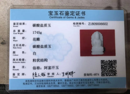 Large TOP Home family efficacious Talisman Natural jade Guanyin Bodhisattva Avalokitesvara Buddha hand carving Sculpture statue