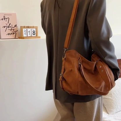 Large Totes Bag for Women 2024 New Y2K Stylsih Design High-capacity Leather Shoulder Side Bag Retro Female Shopper Handbags