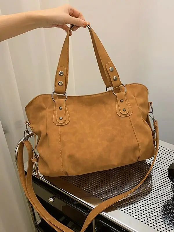 Large Totes Bag for Women 2024 New Y2K Stylsih Design High-capacity Leather Shoulder Side Bag Retro Female Shopper Handbags