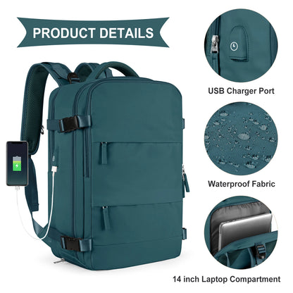 Large Travel Backpack Women, Carry On Hiking Back Pack Waterproof Outdoor Sports Rucksack Casual Daypack School Bag Fit