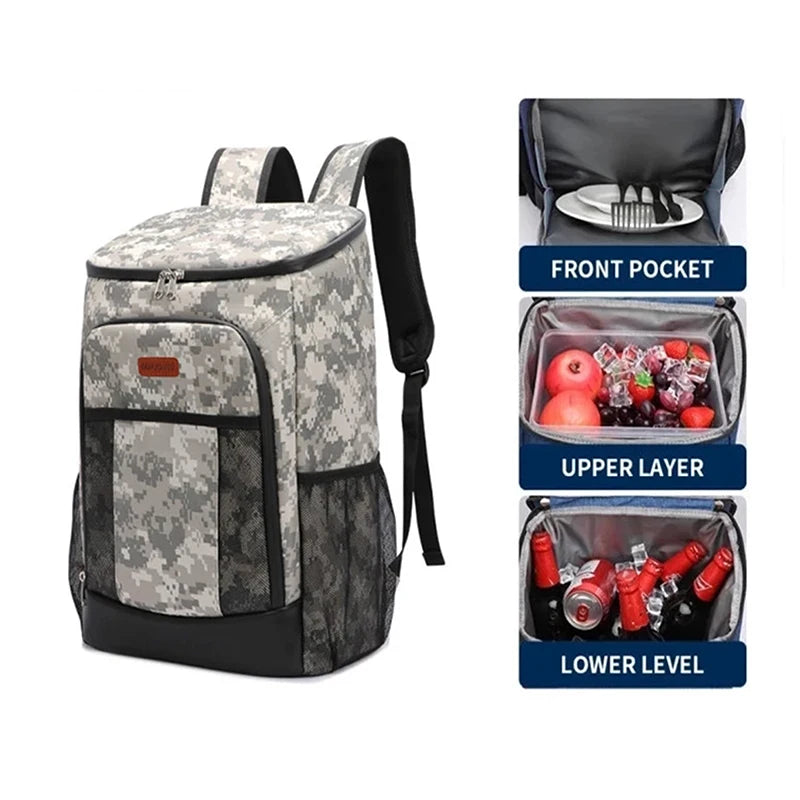 Large Waterproof Jungle Camping Cooler Bag Soft 100% Leakproof Thermal Picnic Isothermal Backpack Army Keep Food Fresh Bag