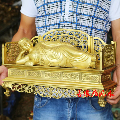 Large # blessing Company SHOP Store home TOP efficacious Talisman Protection-Sleeping Buddha RU LAI Chinese FENG SHUI statue