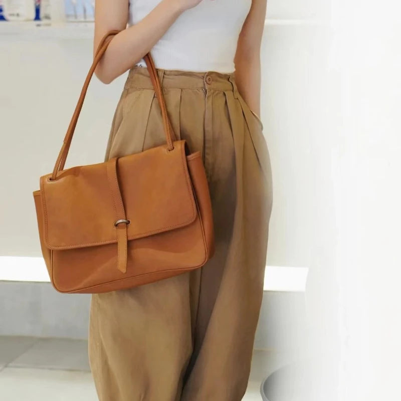 Large-capacity Casual Commuter Messenger Bag Vintage Fashion All-match Shoulder Bags 2024 Autumn New Underarm Tote Bag Purses