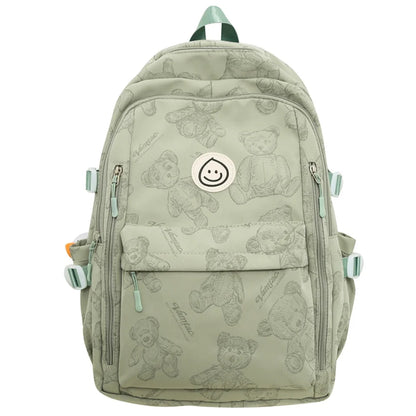 Large-capacity Cute Women Multi-Pocket Nylon Backpack Ins Junior High School Student School Bag Female Girl Backpack Laptop Book