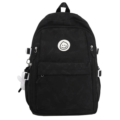Large-capacity Cute Women Multi-Pocket Nylon Backpack Ins Junior High School Student School Bag Female Girl Backpack Laptop Book
