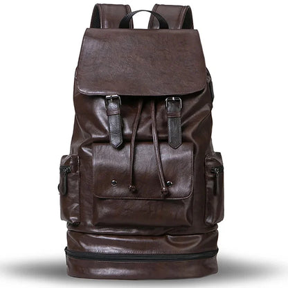 Large capacity Men PU Leather Travel Backpack Male Casual Laptop Bag High quality Fashion School Bags For Boys