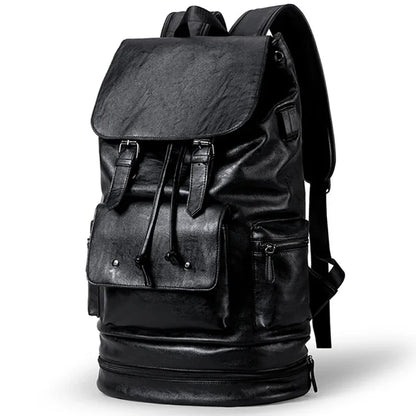 Large capacity Men PU Leather Travel Backpack Male Casual Laptop Bag High quality Fashion School Bags For Boys