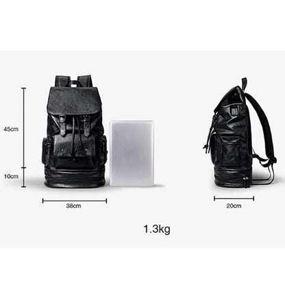 Large capacity Men PU Leather Travel Backpack Male Casual Laptop Bag High quality Fashion School Bags For Boys