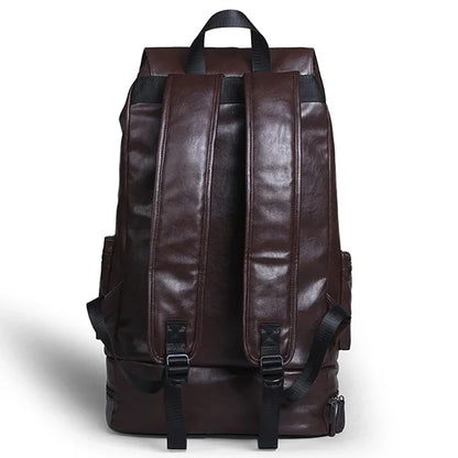 Large capacity Men PU Leather Travel Backpack Male Casual Laptop Bag High quality Fashion School Bags For Boys