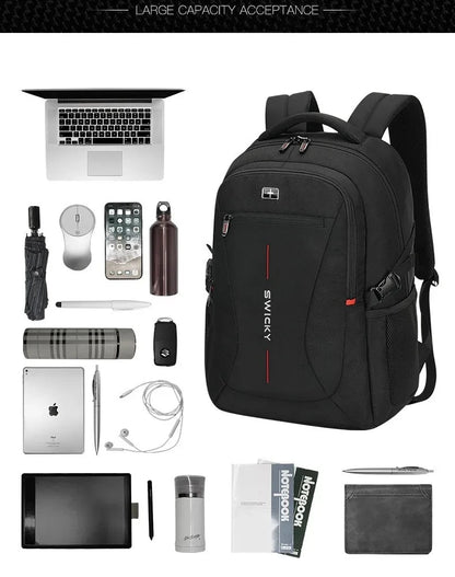 Large-capacity Student Schoolbag Casual Solid Color Material Oxford Man's Backpack Multi-functional Travel Laptop Backpack