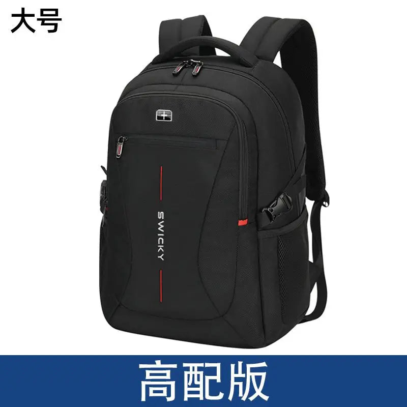 Large-capacity Student Schoolbag Casual Solid Color Material Oxford Man's Backpack Multi-functional Travel Laptop Backpack