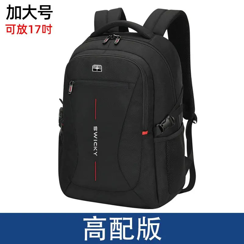 Large-capacity Student Schoolbag Casual Solid Color Material Oxford Man's Backpack Multi-functional Travel Laptop Backpack