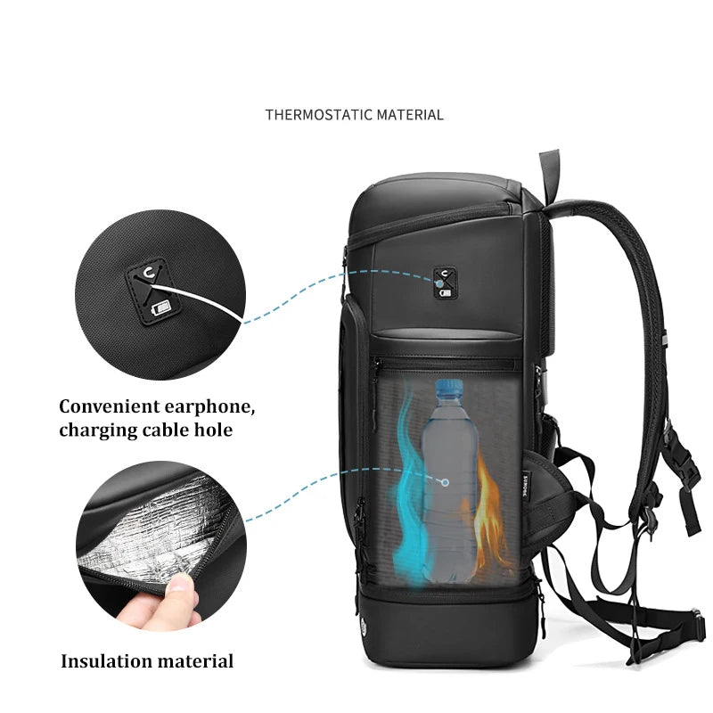Large capacity travel For Men backpack trekking Mountaineering bag outdoor waterproof Laptop Backpack creative With shoe bag
