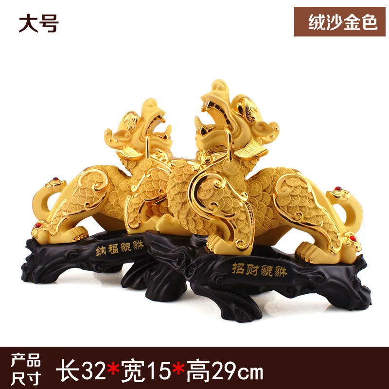 Large fortune PI Xiu resin decoration a pair of pichu decoration shop opening gift office living room decorations