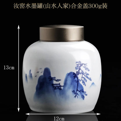 Large gourd tea pot ceramic storage sealed pot wake up tea pot general loose tea moisture-proof tea tank tea pot packaging box
