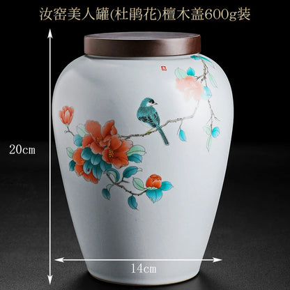 Large gourd tea pot ceramic storage sealed pot wake up tea pot general loose tea moisture-proof tea tank tea pot packaging box