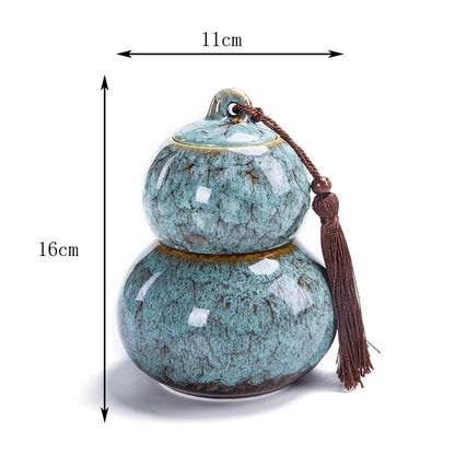 Large gourd tea pot ceramic storage sealed pot wake up tea pot general loose tea moisture-proof tea tank tea pot packaging box