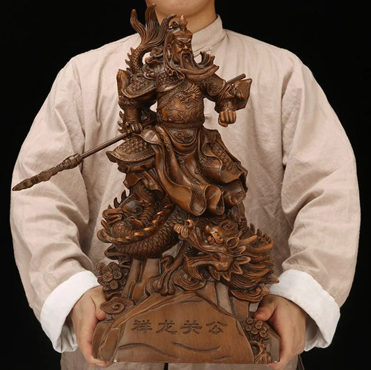 Large size statue of Xianglong Guan Gong， Resin modern art sculpture ，God of Wealth Guan Yu ，Chinese Home decoration accessories