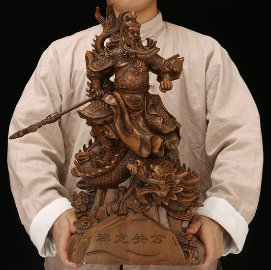Large size statue of Xianglong Guan Gong， Resin modern art sculpture ，God of Wealth Guan Yu ，Chinese Home decoration accessories