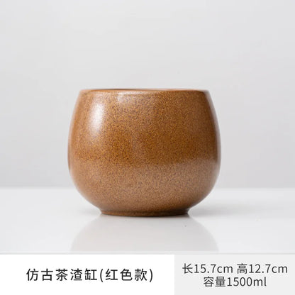 Large washing pot tea residue pot water bowl ceramic washing large ceramic light luxury tea set kitchen restaurant bar
