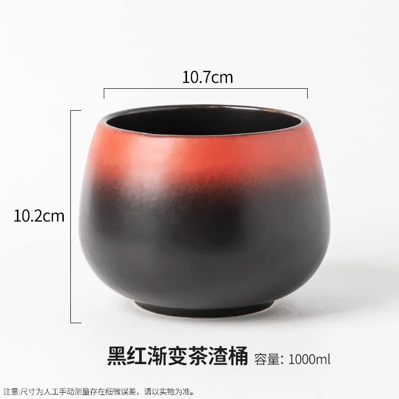 Large washing pot tea residue pot water bowl ceramic washing large ceramic light luxury tea set kitchen restaurant bar