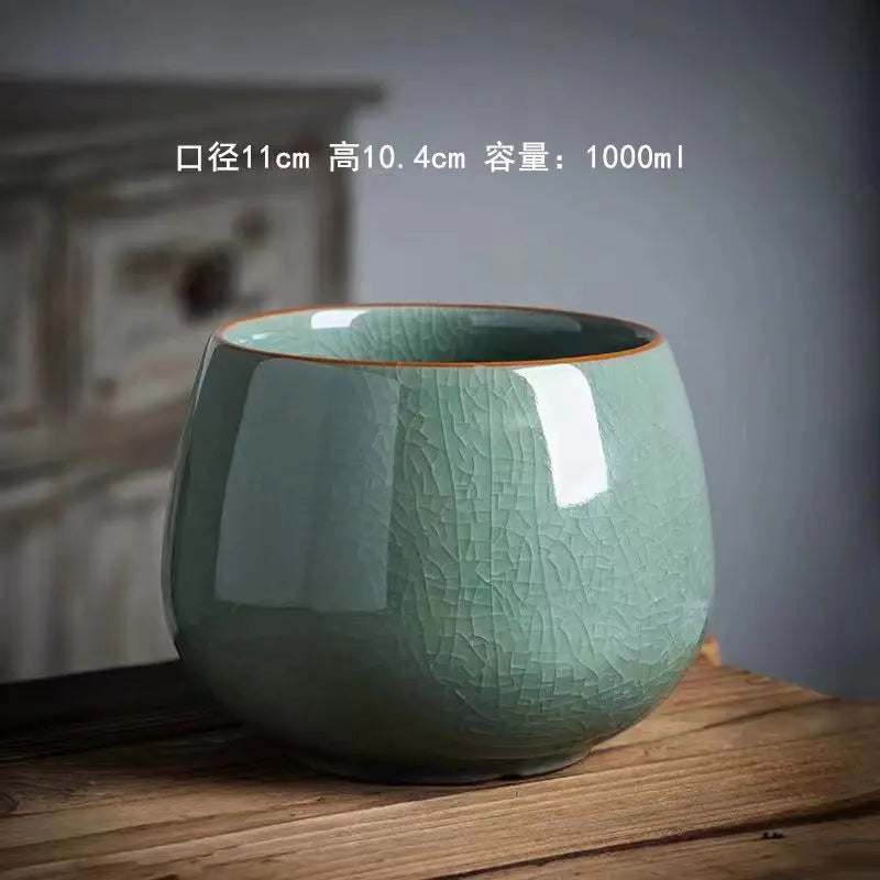 Large washing pot tea residue pot water bowl ceramic washing large ceramic light luxury tea set kitchen restaurant bar