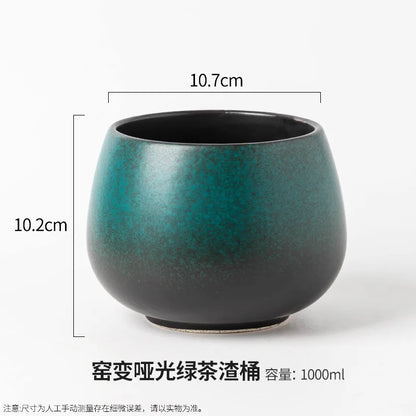 Large washing pot tea residue pot water bowl ceramic washing large ceramic light luxury tea set kitchen restaurant bar