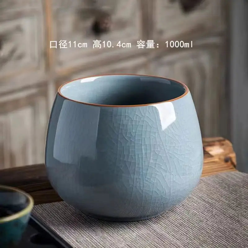 Large washing pot tea residue pot water bowl ceramic washing large ceramic light luxury tea set kitchen restaurant bar