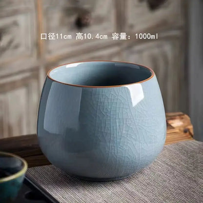 Large washing pot tea residue pot water bowl ceramic washing large ceramic light luxury tea set kitchen restaurant bar