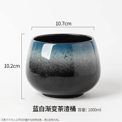 Large washing pot tea residue pot water bowl ceramic washing large ceramic light luxury tea set kitchen restaurant bar