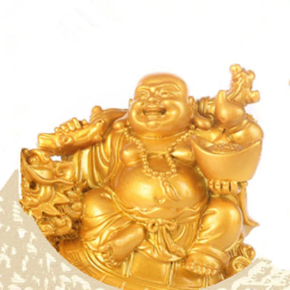 Laughing Buddha Statue Chinese Feng Shui Money Maitreya Buddha Sculpture Figurines Ornaments Gift For Home Decoration QDD9848