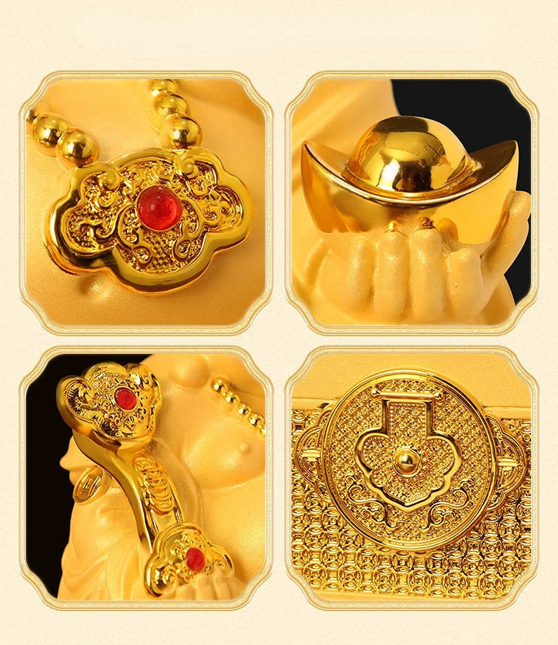 Laughing Buddha's Decoration To Piggy Bank Fortune Resin sculptureHandmade Statue Maitreya Wine Cabinet Porch Home Decoration